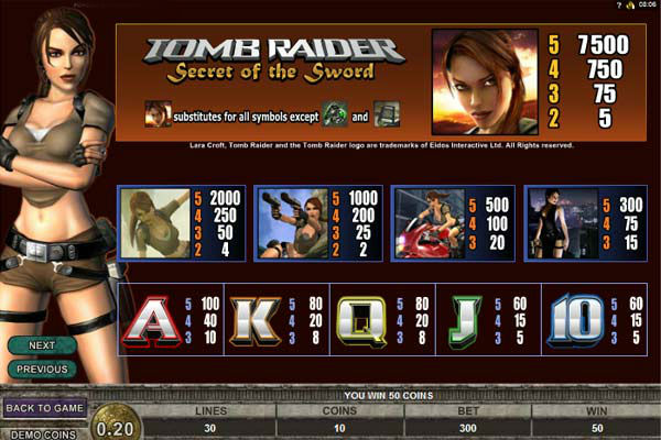 Tomb Raide slot machine