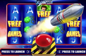 A Scene from the new Superman Slots game.