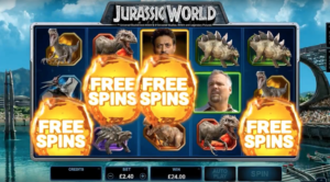 A scene from Microgaming's new Jurassic World slot.