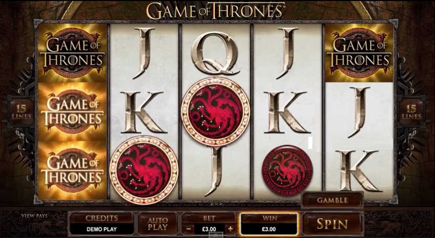 Game of Thornes slot machine screenshot