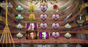 A snapshot of the main reels screen in NetEnt's new Universal Monsters: The Phantom of the Opera slot.